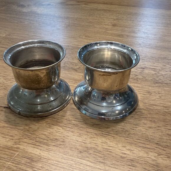 Taper/Tealight International Silver Co Silver Plate Candlestick Holders Set Vtg - Picture 12 of 12